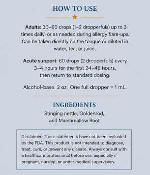 Instructions on how to use a product with text details and ingredients listed.