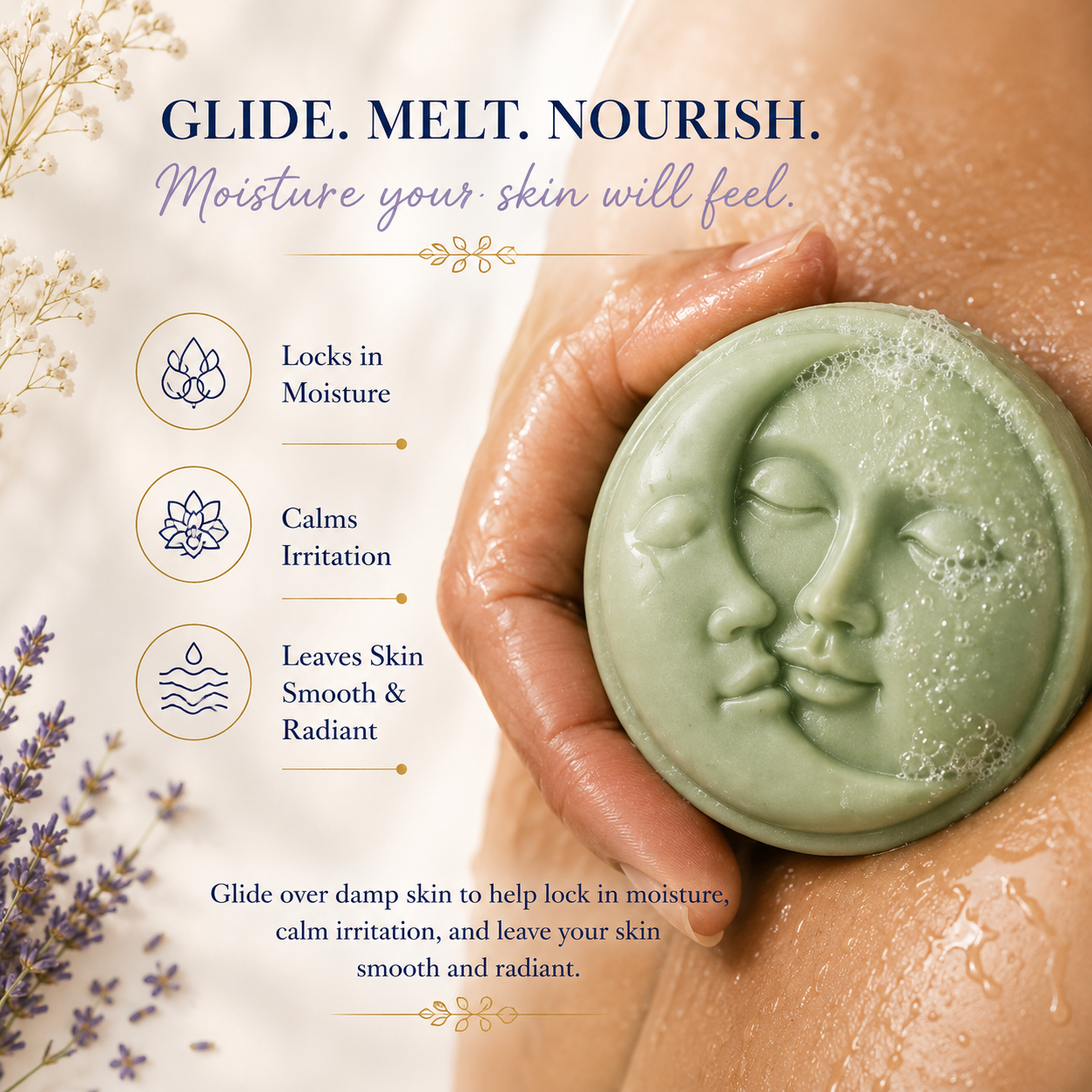 Blue Moon Whispers Eclipse Bar natural handcrafted soap for gentle cleansing