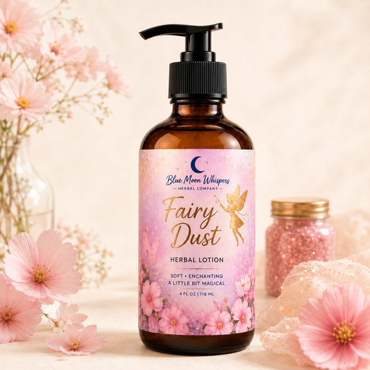 Blue Moon Whispers Fairy Dust Lotion floral body moisturizer for soft hydrated skin