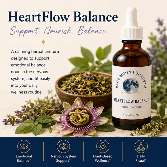 Blue Moon Whispers HeartFlow Balance herbal tincture for heart and circulation support