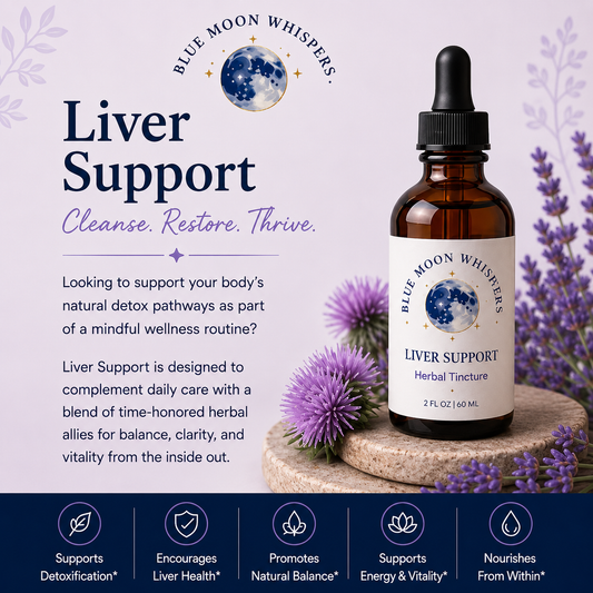 Blue Moon Whispers Liver Support herbal tincture for liver wellness support