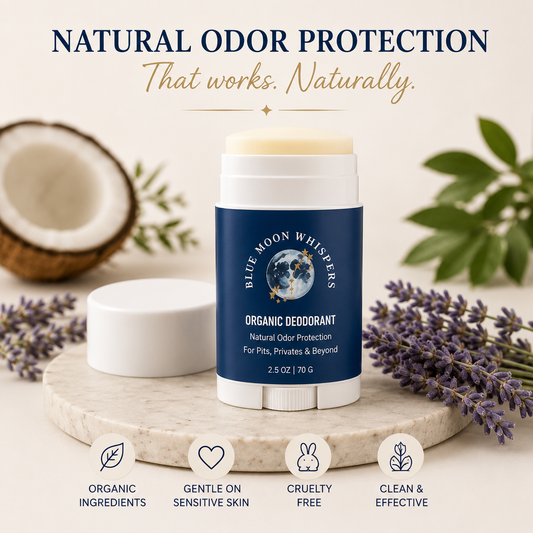 Blue Moon Whispers Organic Deodorant natural aluminum free deodorant for everyday freshness